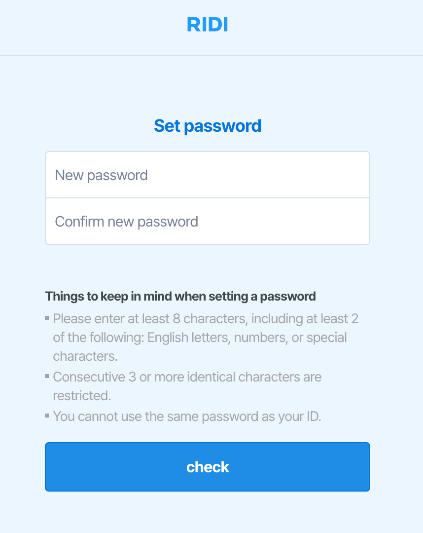 Set a new password